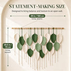 Mnjmhsg Macrame Wall Hanging, Green Boho Leaf Decor, 39 x 29.5 in - Image 2