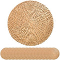 13 Inch Round Woven Plate Placemats Set of 15, Farmhouse Rustic Straw Braided Chargers Place Mats, TwinnekYR Large Boho Cattail Weave Table Mats, for Dining Plates Table Decor Home Wedding Party by TwinnekYR