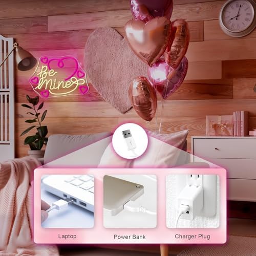 Be Mine LED Neon Sign Transparent Acrylic Light Decor for Wedding Birthday Party Wall Home Bedroom Room Art Decoration with USB Light Modulator 5V - Image 6