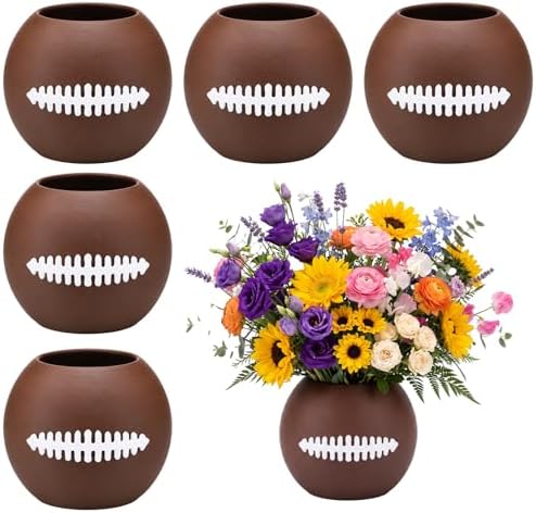 LemonRoad 6 Pcs Flower Pot, Football, 3.93 x 3.93 x 3.15 Inches, 6 by Unknown