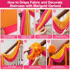 Tegeme Diwali Mehndi Decoration Artificial Marigold Garland Decor Set, Warm - Image 3