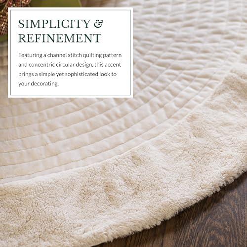 Balsam Hill Berkshire Christmas Ivory Tree Skirt - Elegant Quilted Tree Base that Beautifully Conceals Your Stand and Enhances Your Holiday Decorating, Ivory, 60" - Image 5