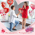 FairySandy 100 Pcs Valentine's Day Heart Foil Balloons Valentine's Day Decorations 18 Inch Valentines Love Balloon Party Decorations for Wedding Baby Shower Birthday Decor Multicolor - Image 6