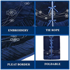X.Sem Snowflakes Embroidered Velvet Christmas Tree Skirt with Pleat Velvet Border 50'' (Navy, 50 inch) - Image 5