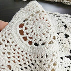USTIDE Rustic Floral Table Runner Handmade Crochet Table Doily White 15"X47" - Image 6