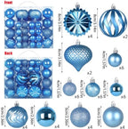 Christmas Tree Ornaments Balls Set, 48 Pcs Shatterproof Plastic Xmas Tree Decorative Baubles Hanging Ornaments for Holiday Wedding Party Home Decoration, Lake Blue - Image 2