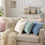 decorUhome Soft Chenille Throw Pillow Covers 22x22 Set of 2 Aqua Haze - Image 6
