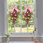 Tulip Teardrop Swag,2Pack Spring Wreaths for Front Door, Easter Decorations - Image 7
