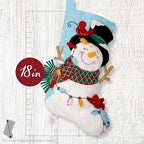 Bucilla Felt Applique 18" Stocking Making Kit, Frosty and Bright, Perfect for DIY Arts and Crafts - Image 2