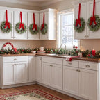 Barydat 12 Pcs 15" Mini Christmas Wreaths for Kitchen Cabinet with Long Bow - Image 5