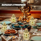 12pcs Gold Ramadan Lantern Lights, Ramadan Decorations, Mini EID Mubarak Candle Lanterns，Ramadan Decorations for Home, Table, wall رمضان للزينة ومصباح رمضان للزينة - Image 5