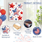 July 4th Patriotic Canvas Wall Art 4th of July USA Decorations American Flag Red Blue Star Picture Wall Decor Independence Day Home Decor 20x24in - Image 4