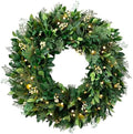 Balsam Hill Outdoor White Berry Cypress Christmas Wreath - Bright & Beautiful Front Door Wreath with Battery-Powered LED Globe Lights, 34" by BalsamHill