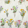 Tioncy 18 Pcs 12 Pack 18" Wildflower Embroidered Cloth Napkins, White by Tioncy