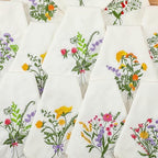 Tioncy 12 Pcs Christmas Floral Cloth Napkins Decorations Bulk Embroidered Wildflower Dinner Napkins Tea Cocktail Party Gifts Xmas Stocking Stuffers for Holiday Table Decor (White) by Tioncy