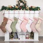 GEX 2025 Personalized Christmas Stocking with Names 3 Pack Custom Name Soft Plush Faux Fur Stocking with Tassels 20 Inch Large Rustic Farmhouse Modern Xmas Stockings (Set of 3) by GEXWorldwide