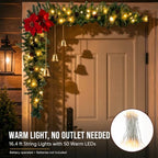 Christmas Door Decorations with LED Light, Poinsettias, Pinecones - Image 4