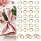 240Pcs Gold Pearl Napkin Rings Bulk Imitation Pearl Napkin Ring for Wedding by Unknown