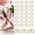 120Pcs Pearl Gold Napkin Ring Set Imitation Pearl Napkin Holder for Wedding by Unknown