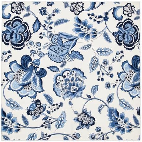 Taran Living Set of 12 Blue Cloth Napkin, Floral Print on 100% Cotton, Absorbent Napkin for Everyday Dining, Guest Dinners, 18X18 inch, Soft and Washable. - Image 6