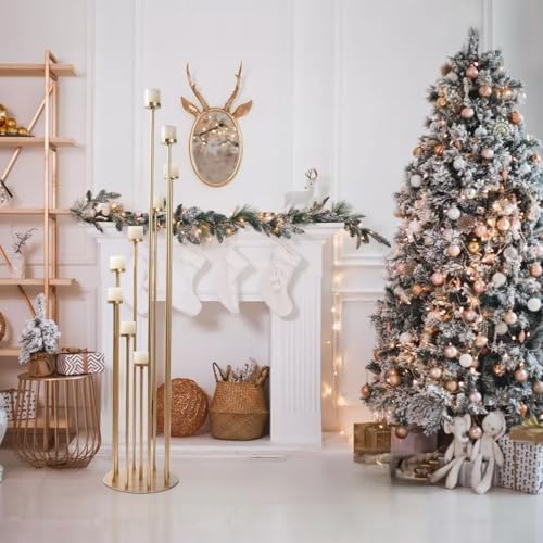 2Pcs Gold 9-Arm Floor Candle Holders for Pillar Candles,44inches Tall - Image 5