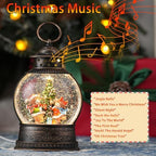 Christmas Snow Globes Lantern, Winter Scene with Highland Cow Christmas Tree, Musical Snowglobe with LED Lights & 6h Timer Swirling Glitter Holiday Decortaions Gifts, USB/Battery Powered - Image 3