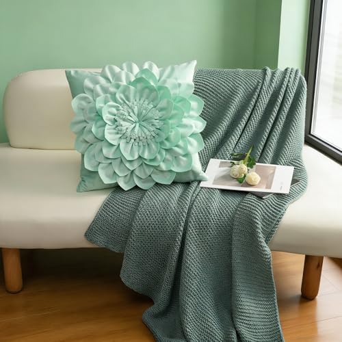 OiseauVoler Decorative 3D Flower Throw Pillow Covers 18x18 Inch - Image 3