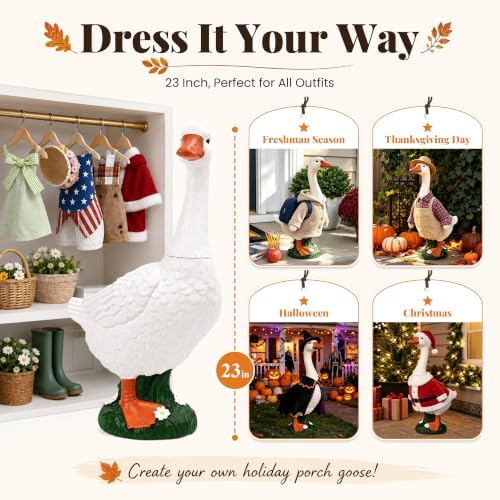GIGALUMI Porch Goose Statue Plastic 23" Front Porch Decor Garden Decoration - Image 6