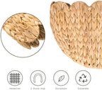 Hanging Wall Basket, Handwoven Water Hyacinth Scalloped Basket, Decorative Wall Organizer and Planter for Entryway Mail Plants Bathroom, Natural Color, 16" D x 10" W x 7" H, 2 Pack - Image 3