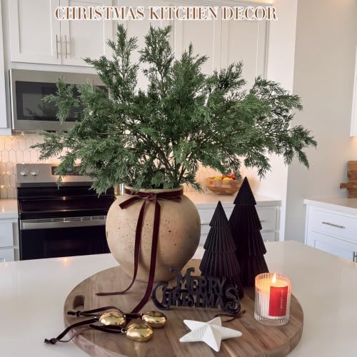 Wavwavw 6 Pcs 25.5'' Greenery Christmas Artificial Winter Cedar Pine Stems - Image 4