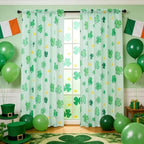 youleyar St. Patrick's Day Curtains for Living Room, 72 Inch Length Shamrock Clover Gold Coin Printed Pattern Curtain, Rod Pocket Window Drapes Decorations for Bedroom Dining Room Drapes, 52W x 72L by Youleyar