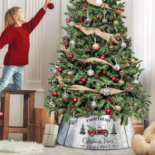 Christmas Tree Collar 29 Inch Diameter Base, Large Metal Tree Collar for Pencil Tree, Christmas Truck Decorations - Image 5