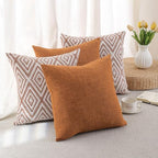 HPUK Throw Pillow Covers 20x20, Set of 4, Golden Brown Couch Pillow Covers - Image 3