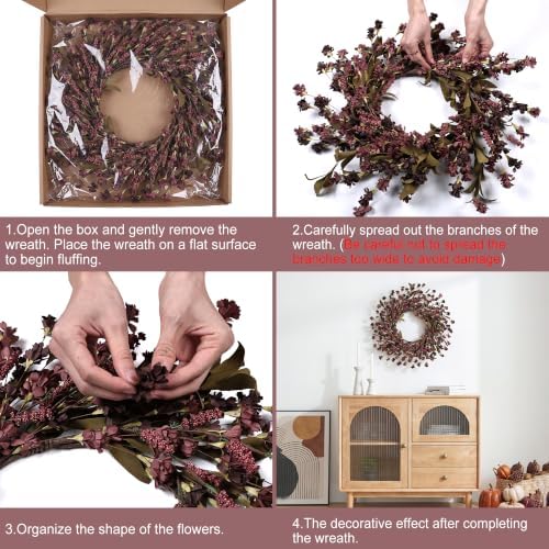 Artgar Fall Wreath, 24 Inch Fall Wreaths for Front Door - Image 4