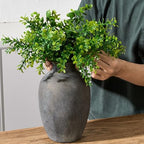 Large Ceramic Rustic Flower Vase, 10.43 Inch Tall Vintage Pottery Home Decor, Farmhouse Terracotta Vase for Living Room, Table, Shelf, Mantel Decoration, Farmhouse - Black Bronze - Image 3