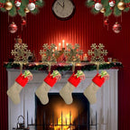 OCTERIC 4Pcs Stocking Holders, Snowflake Pattern Retro Metal Mantel Hooks, Anti-Slip Heavy Duty Solid Cast Iron Mantle Hangers Xmas Décor for Fireplace Holiday Indoor Decoration - Image 4