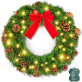 Brightown 24 Inch Pre-Lit Christmas Wreaths for Front Door, 50LED by Brightown