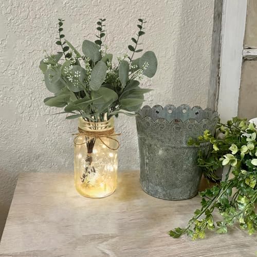 Set of 3 Mason Jar Lights, Plant Decorative Jars Vase Holiday Table Decor - Image 7