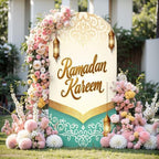 7.2FT Arch Backdrop Cover Ramadan Mubarak Runner Ramadan Decor Table Wedding Arch Cover Spandex Fitted Stretchy Backdrop Stand Covers for Birthday Party Wedding Decoration - Image 2