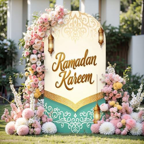7.2FT Arch Backdrop Cover Ramadan Mubarak Runner Ramadan Decor Table Wedding Arch Cover Spandex Fitted Stretchy Backdrop Stand Covers for Birthday Party Wedding Decoration - Image 2