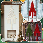 3 Pcs Large Macrame Christmas Tree Decor, White,Red,and Green - Image 4