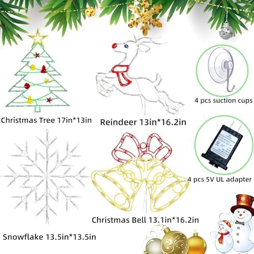 TRWYMZ Christmas Decorations - 16" Christmas Window Silhouette Lights - Image 2