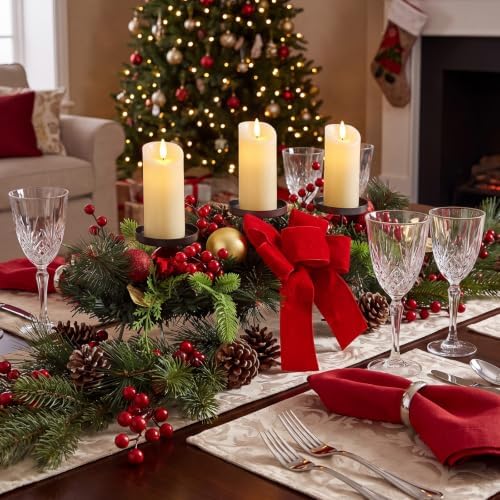 Meekoo 3 Pcs Fall LED Candle Holder Centerpiece Thanksgiving Decoration - Image 4