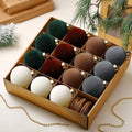 Simgoing 15 Pcs Velvet Christmas Ornament 3.15'' Flocked Xmas Tree Ornament by Simgoing