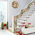 Garvee 9 ft Christmas Garland with Lights for Mantle, Rose Gold - Image 2