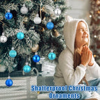Shappy 216 Pcs Mini Christmas Ball Ornament 1.18 Inch,Silver, Blue - Image 6
