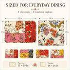 8-Piece Quilted Patchwork Placemats & Floral Napkins - Image 6