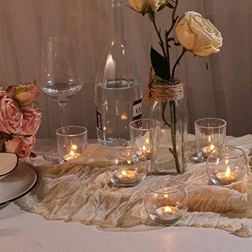 DEVI Clear Glass Votive Candle Holders, Wedding Centerpieces for Tables - Image 2