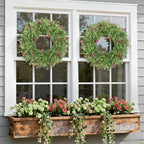 24 Inch Summer Wreaths for Front Door Spring Wreath Outdoor Green Door Wreath for All Seasons Porch Living Room Bedroom Indoor Outdoor Window Wall Farmhouse Home Decoration - Image 5