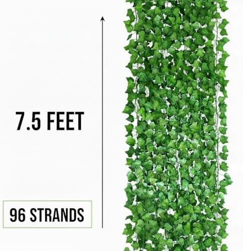 720 Feet 96 Pack Fake Vines for Room Decor, Artificial Ivy Greenery Garland Vine Leaves, for Bedroom, Garden Wall, Indoor Outdoor - Image 4